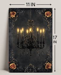 Elegant Chandelier And Roses Poster