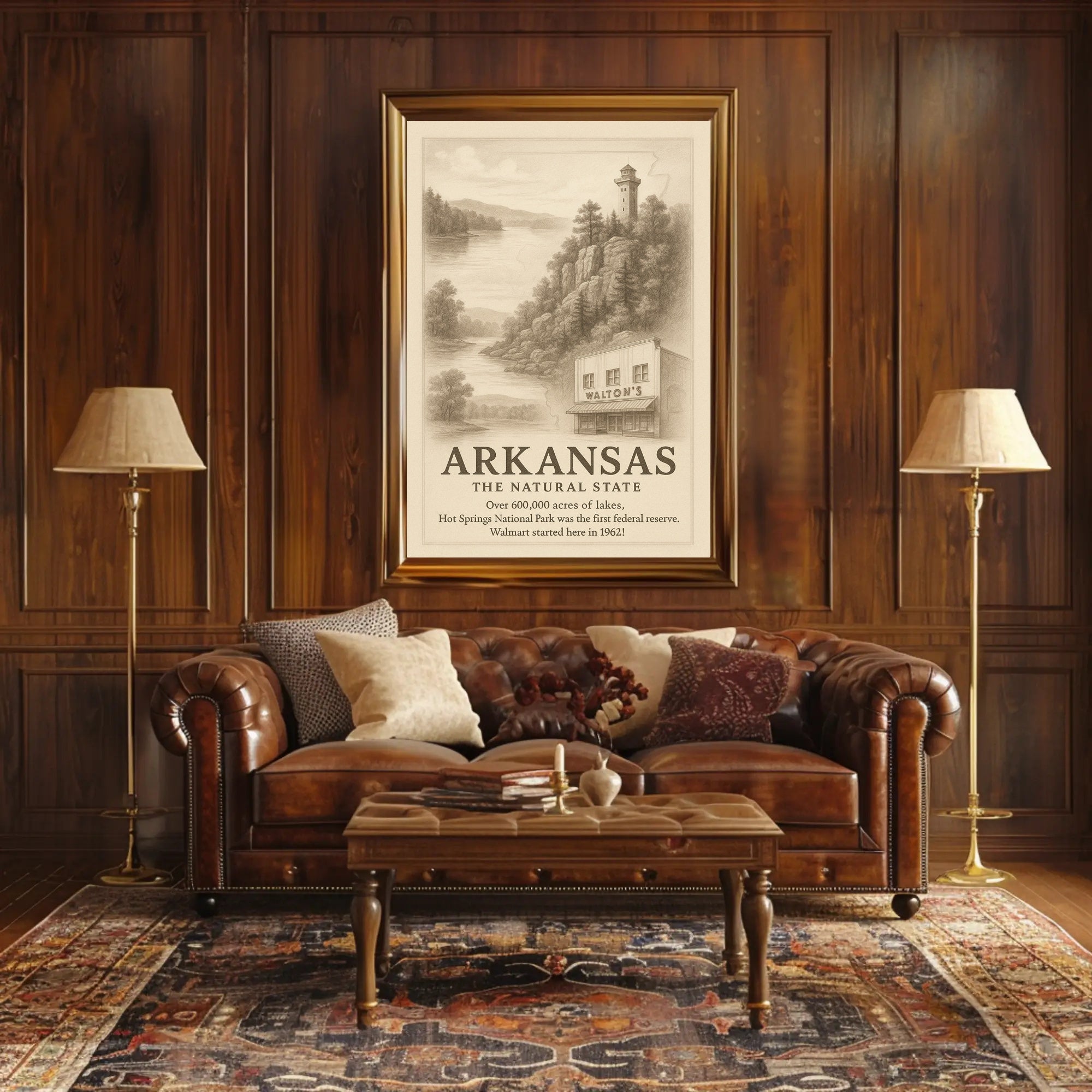 Arkansas Heritage Vintage Landscape National Park Poster