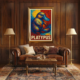 Vibrant Platypus Mosaic Poster