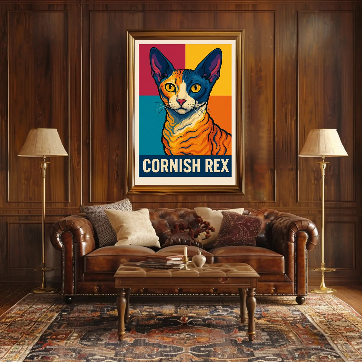 Cornish Rex Cat Art Poster
