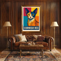 Cornish Rex Cat Art Poster