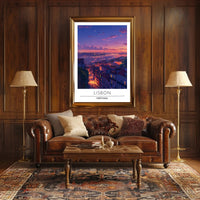 Lisbon Twilight Magic Scenic View Urban or Cityscape Poster