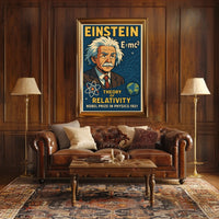 Albert Einstein Relativity Vintage Science Decor Poster