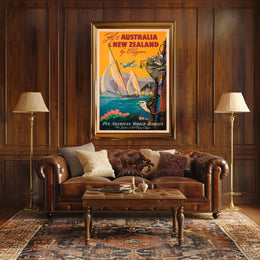 Fly To Australia New Zealand By Poster
