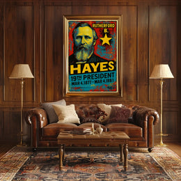 Rutherford B. Hayes 19th President of the United States Graffiti Pop Art Poster