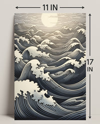 Ocean Waves At Sunset Poster PosterGoat