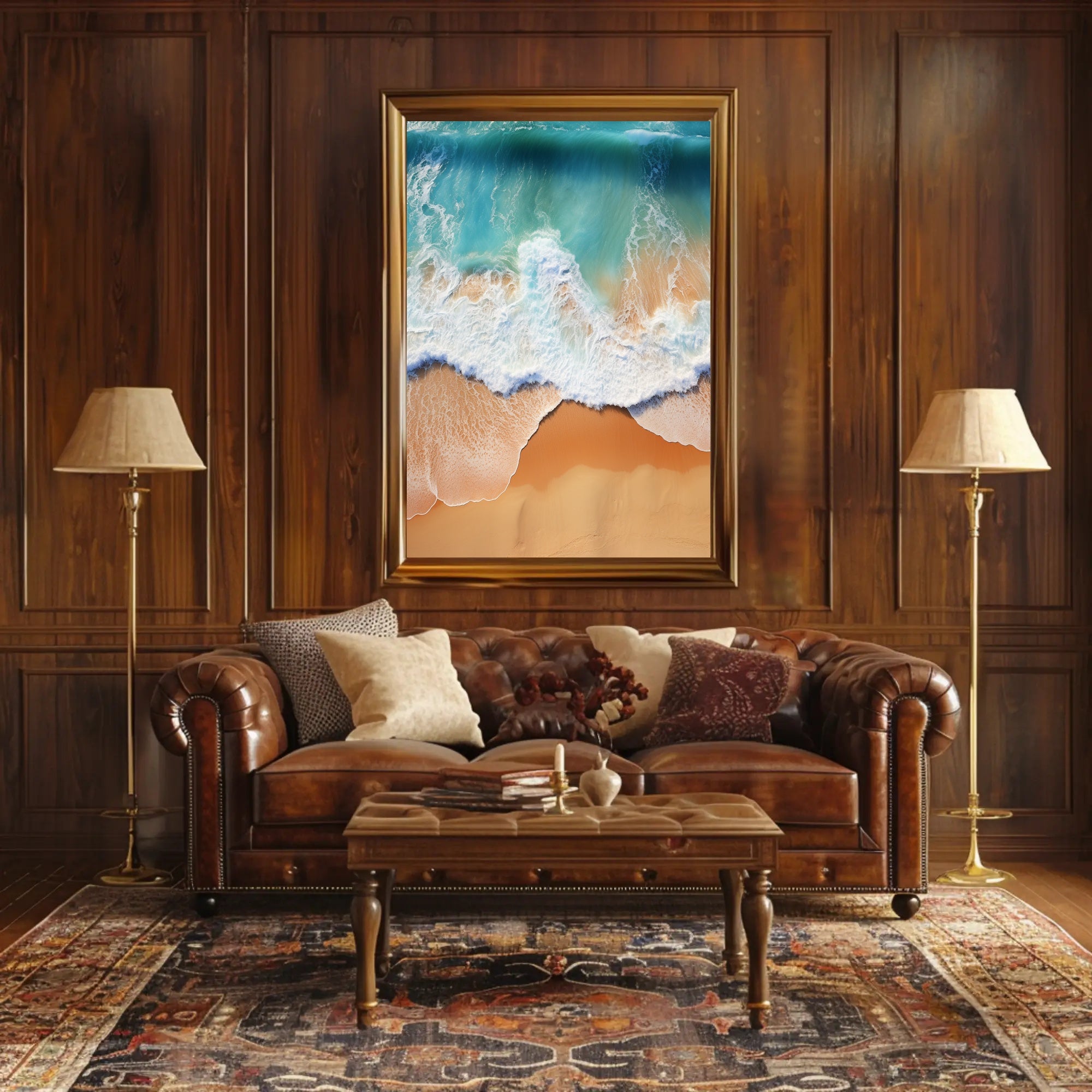 Ocean Waves And Sandy Shore Poster