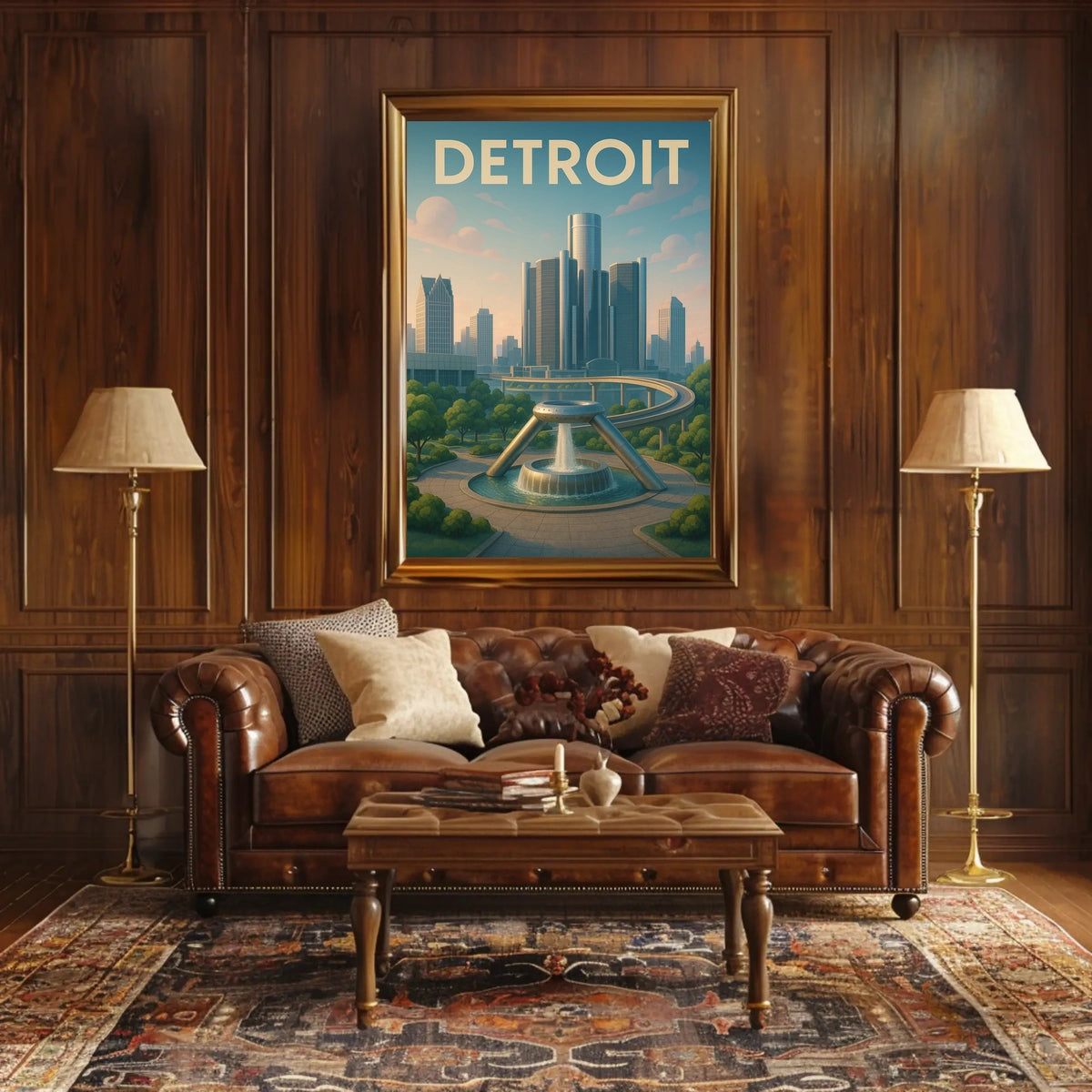 Detroit Skyline Poster