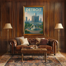 Detroit Skyline Poster