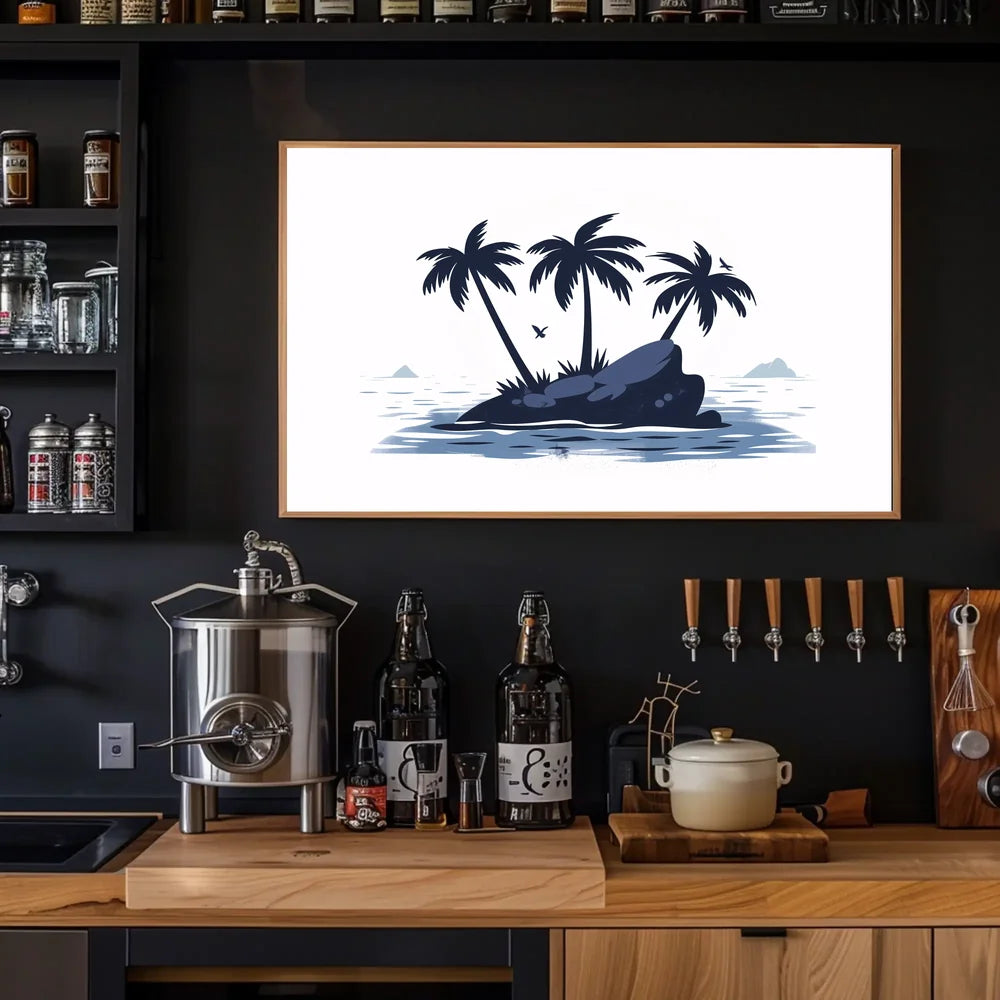 Tropical Island Escape Modern Art Poster