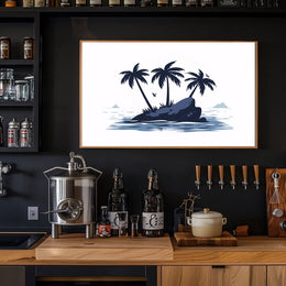 Tropical Island Escape Modern Art Poster