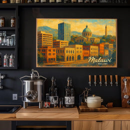 Malawi Cityscape Travel Photography Poster