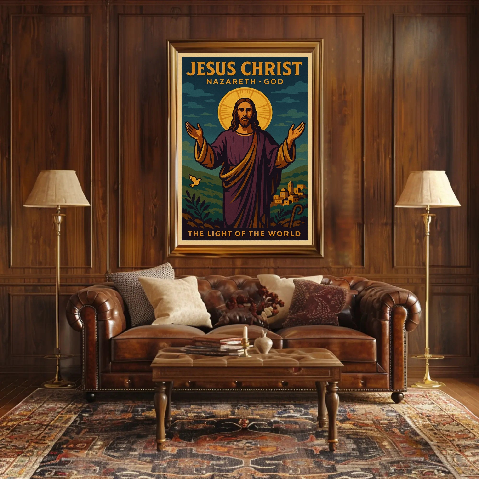 Jesus Christ Vintage Illustration: Motivational or Quote Poster