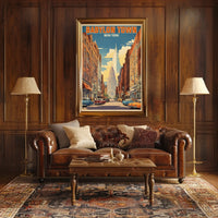 Babylon Town New York Urban Cityscape Poster Retro Wall Art
