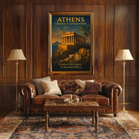 Athens Heritage Vintage Poster: Ancient Greek Inspiration