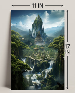 Enchanted Mountain City Poster
