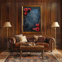 Dark Roses and Webs Moody Art Print Abstract Poster