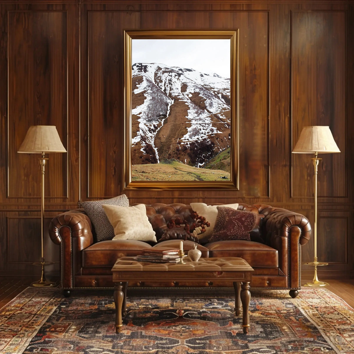Majestic Mountain Landscape Photorealistic Poster Art