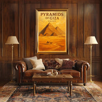 Giza Pyramids Traveler Vintage Typography Poster