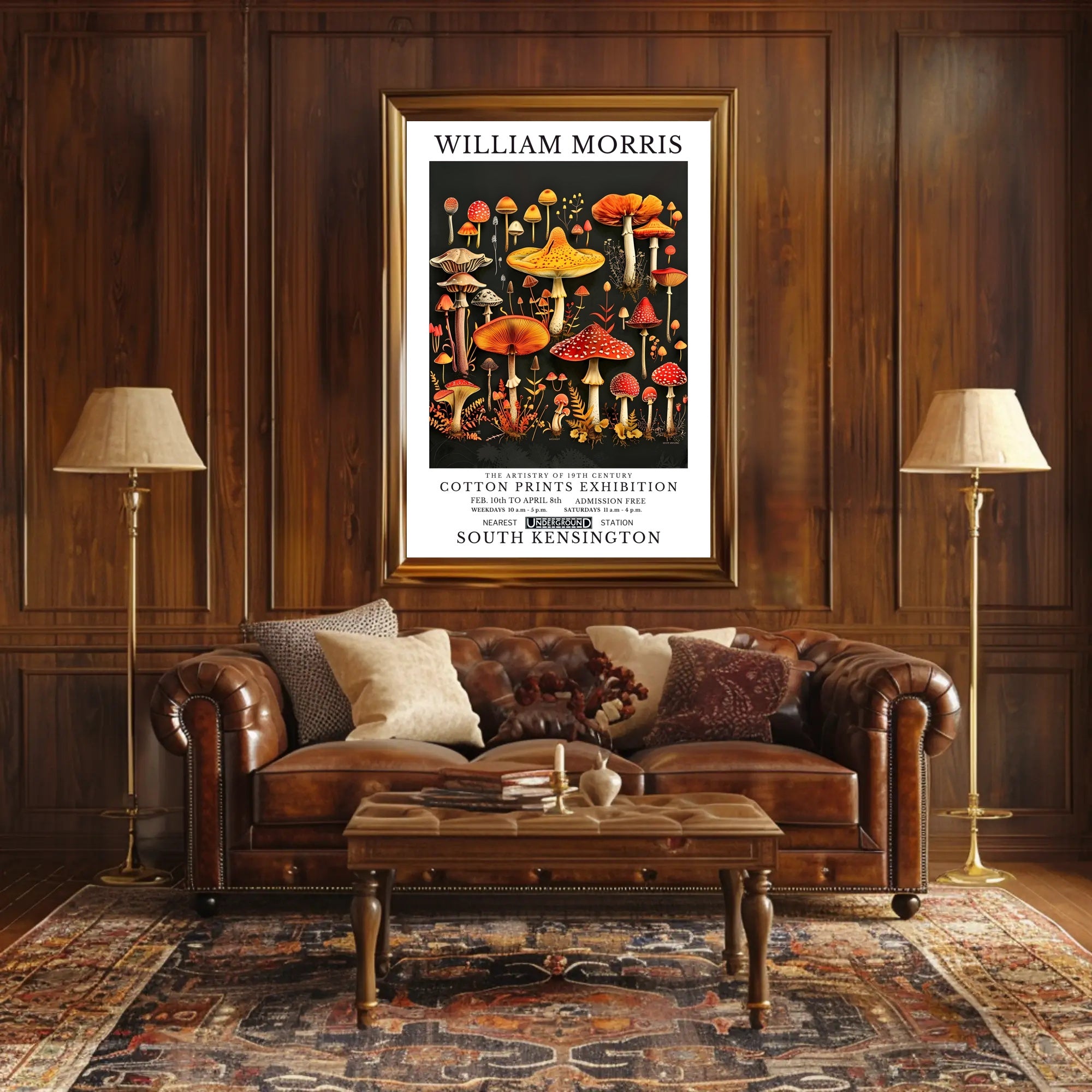 William Morris Cotton Prints Exhibition Poster