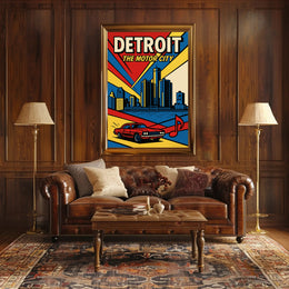 Detroit Vintage Travel Poster Wall Art Print