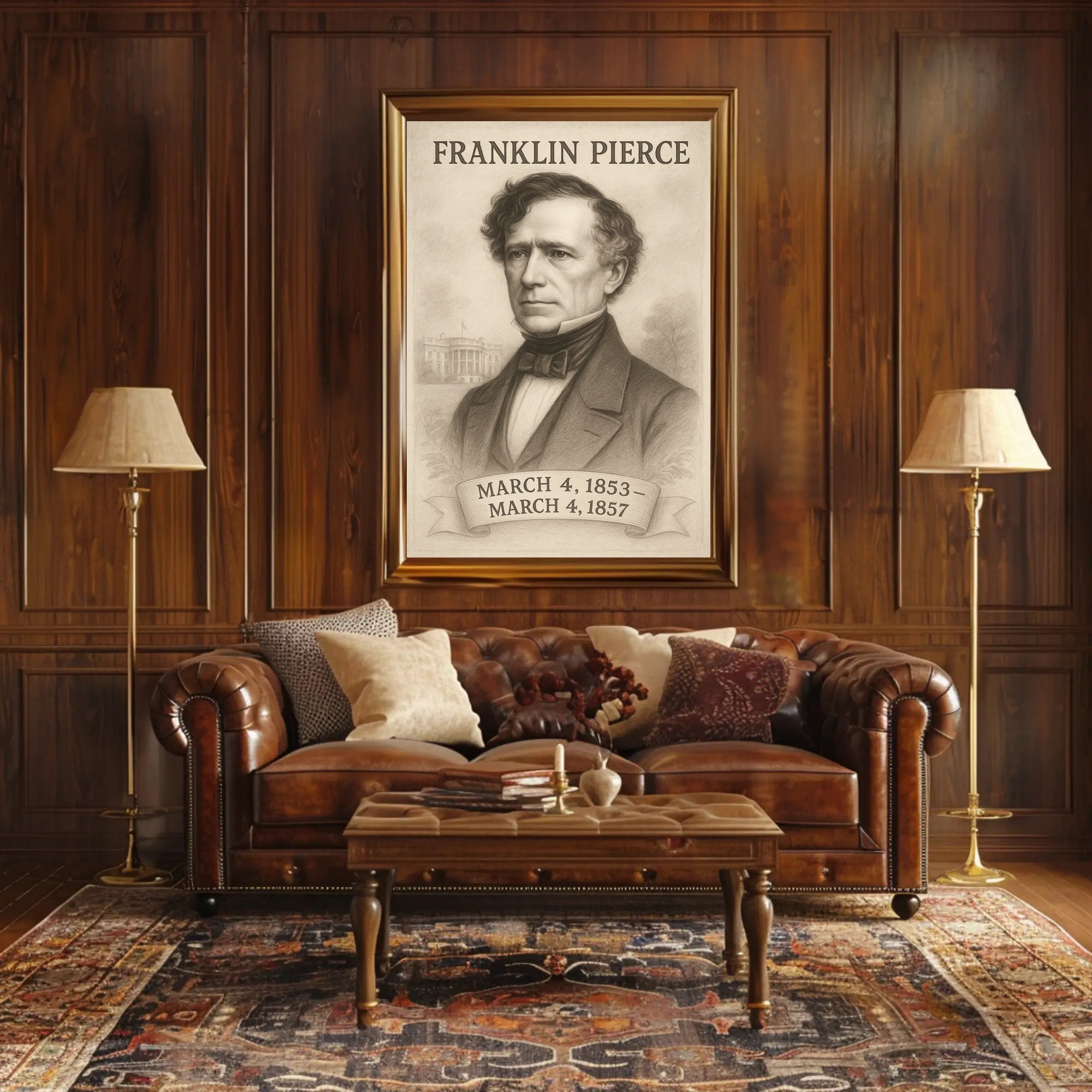 Franklin Pierce Poster Art Print for Home Decor and Vintage Aesthetic PosterGoat
