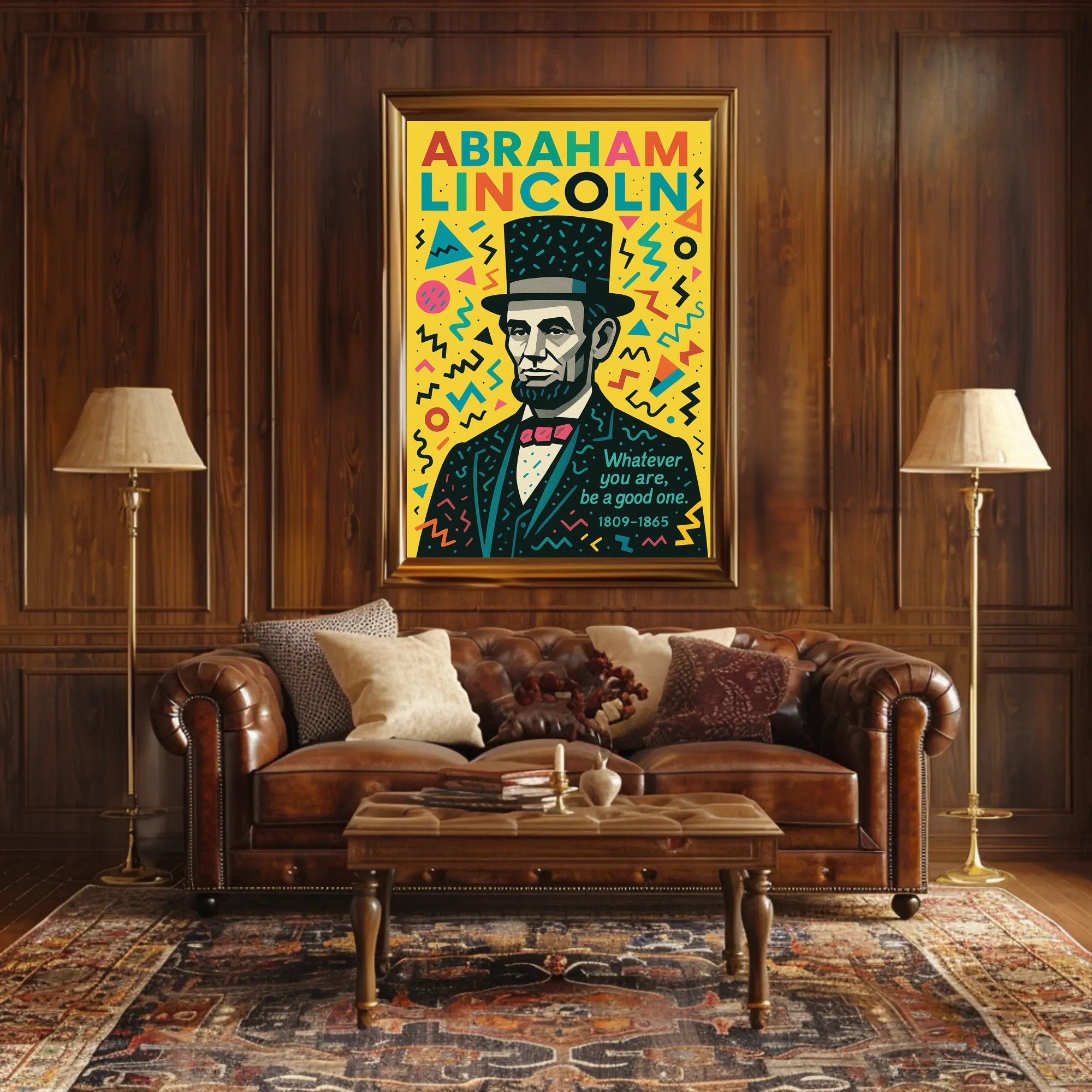 Abraham Lincoln Inspirational Pop-Art Motivational or Quote Poster PosterGoat