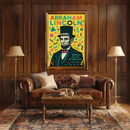 Abraham Lincoln Inspirational Pop-Art Motivational or Quote Poster PosterGoat