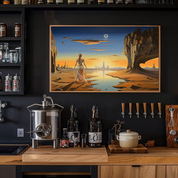 Surreal Desert Dreamscape: Futuristic Sci-Fi Poster