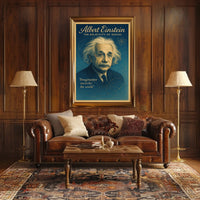 Albert Einstein Inspirational Genius Vintage Art Poster