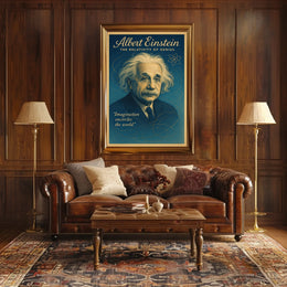 Albert Einstein Inspirational Genius Vintage Art Poster