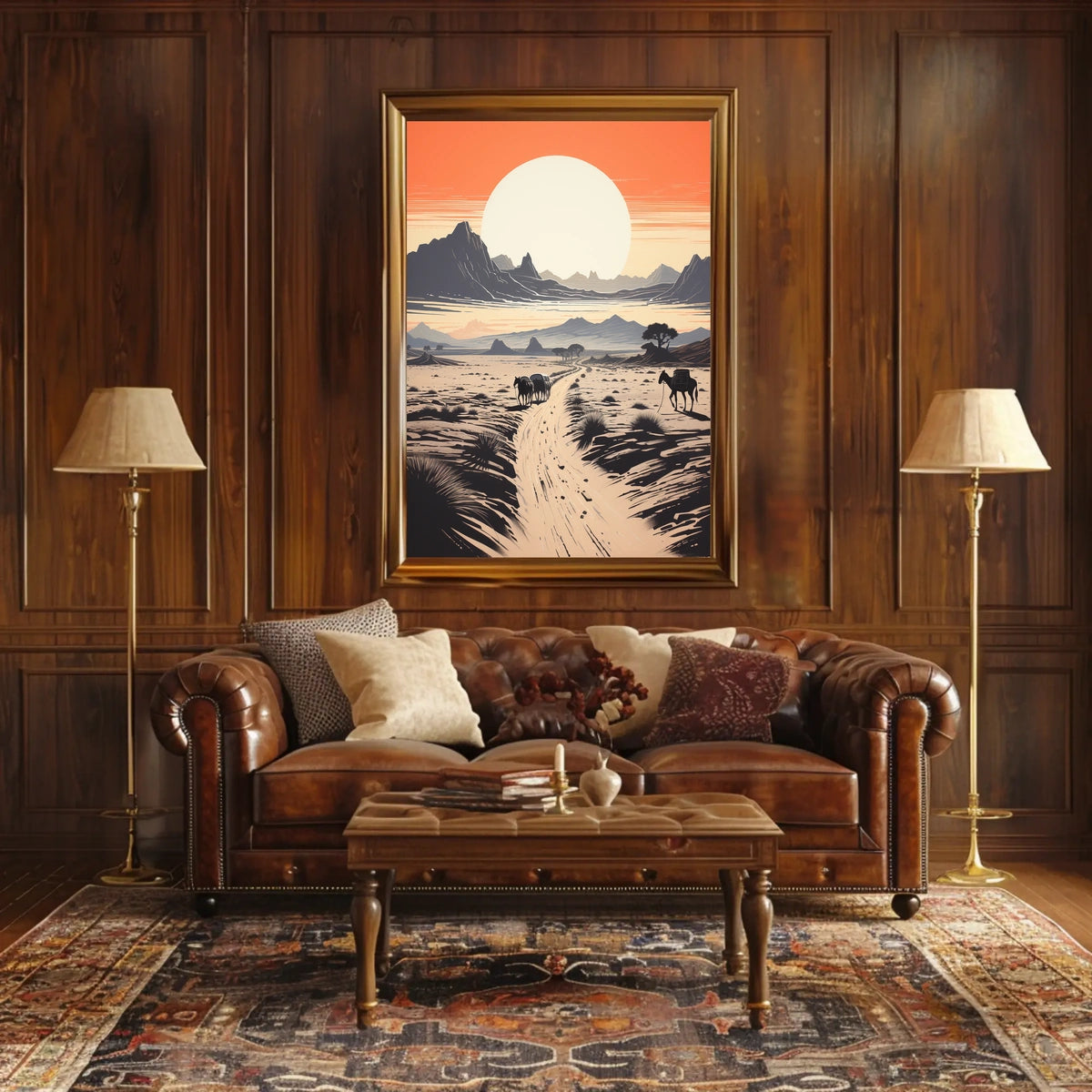 Desert Adventure Sunset: Modern Travel Exploration Poster