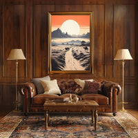 Desert Adventure Sunset: Modern Travel Exploration Poster