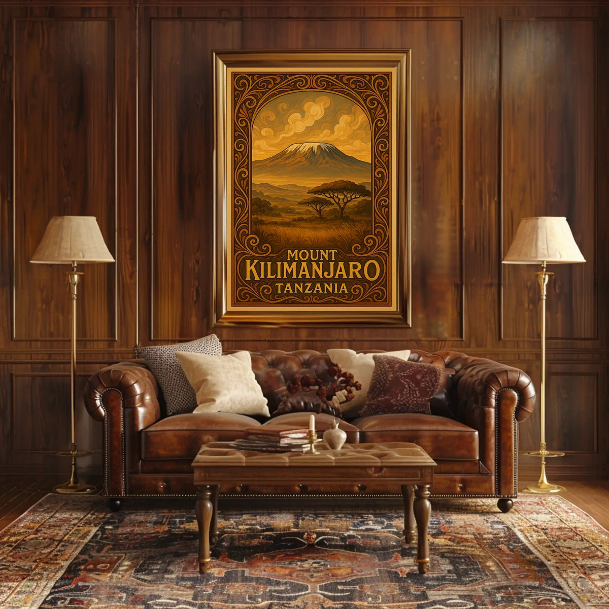 Kilimanjaro Tanzania Vintage Travel Explorer Poster