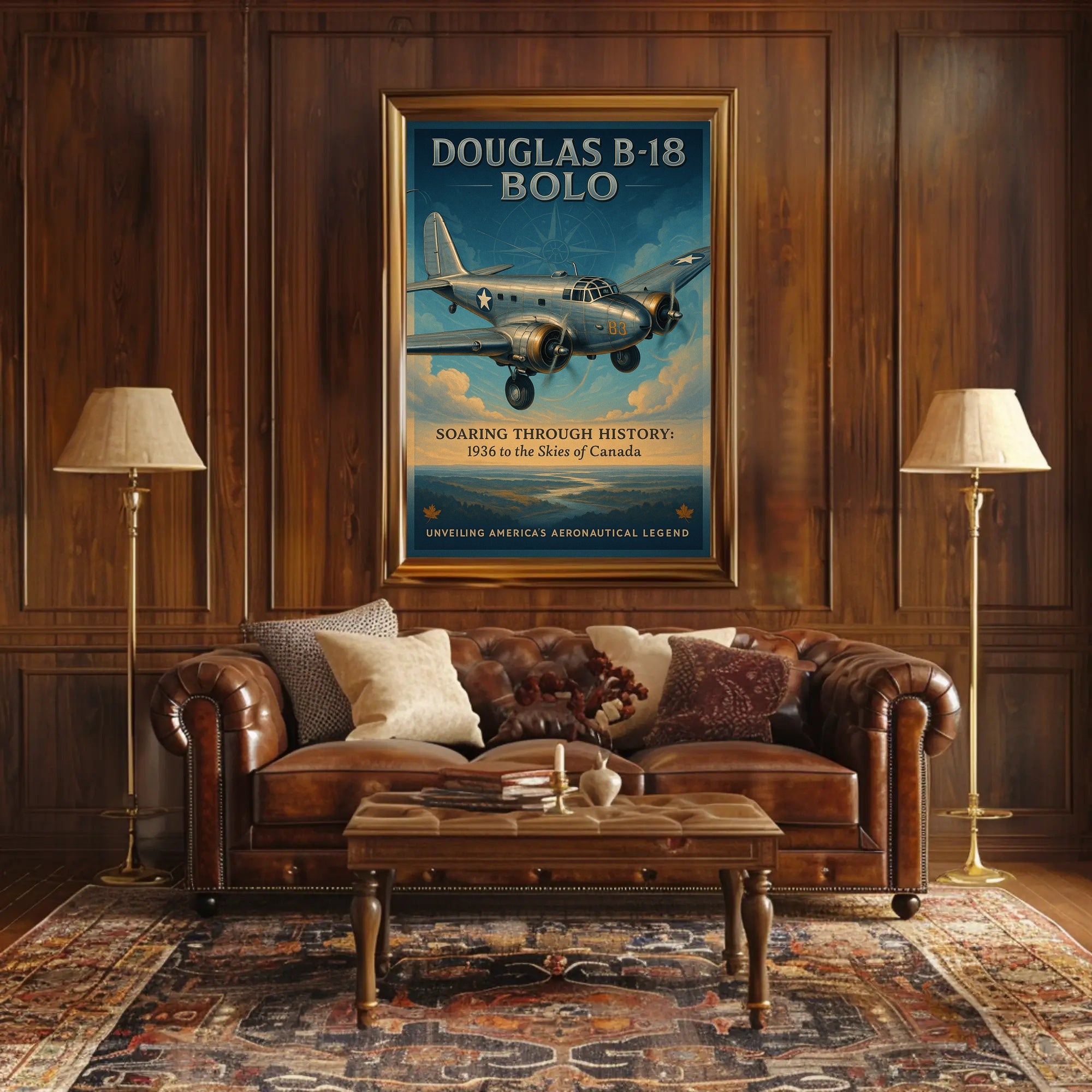 Douglas B18 Bolo Vintage Aircraft Poster Print