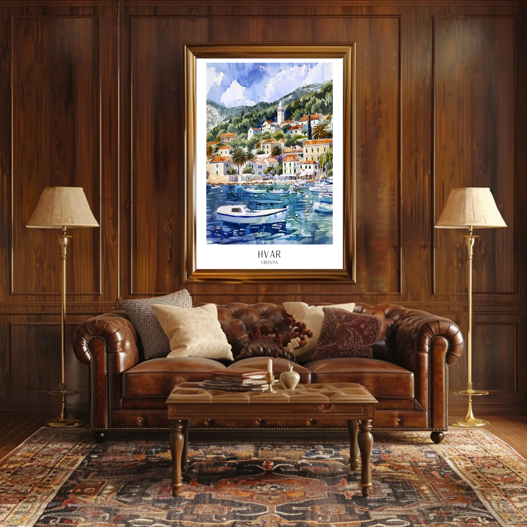 Picturesque Hvar Island Coastal Scene Travel Poster PosterGoat