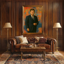 KENNEDY abstract artistic portrait poster in modern vibrant style