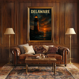 Delaware Lighthouse At Sunset Poster