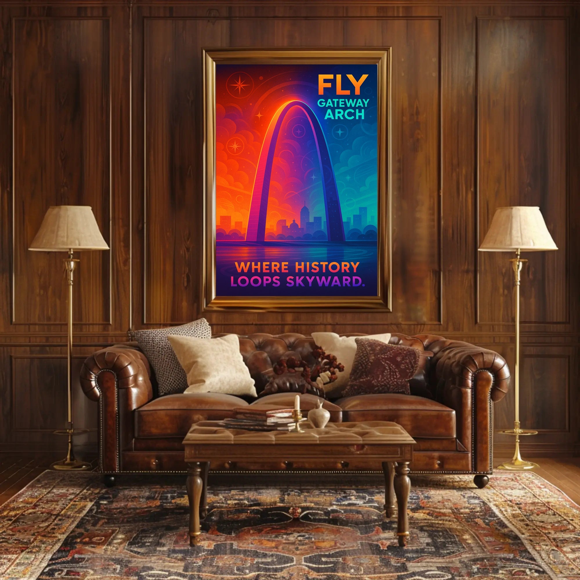 Gateway Arch Inspiring St. Louis Urban Cityscape Travel Poster