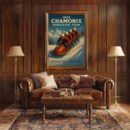 1924 Chamonix Bobsleigh Team Poster