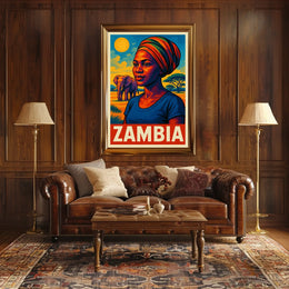 Zambia A Vibrant Portrait Poster