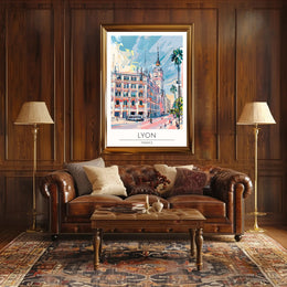 Vibrant Lyon Illustration Poster PosterGoat