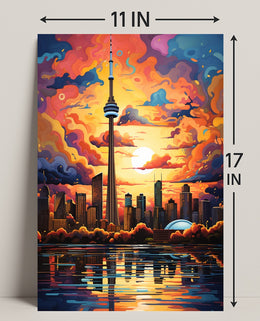 Toronto Skyline At Sunset Poster