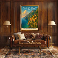 Amalfi Coast Italy Travel Destination Poster