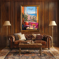 Napoli Scenic View from Open Window Poster