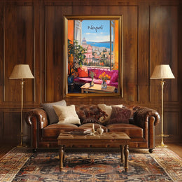 Napoli Scenic View from Open Window Poster