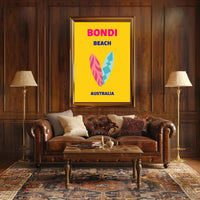 Bondi Beach Retreat Surfboards Travel Poster PosterGoat