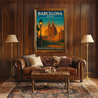 Barcelona Travel Poster Modern Art And Architecture