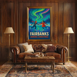 Fairbanks Aurora Christmas Poster