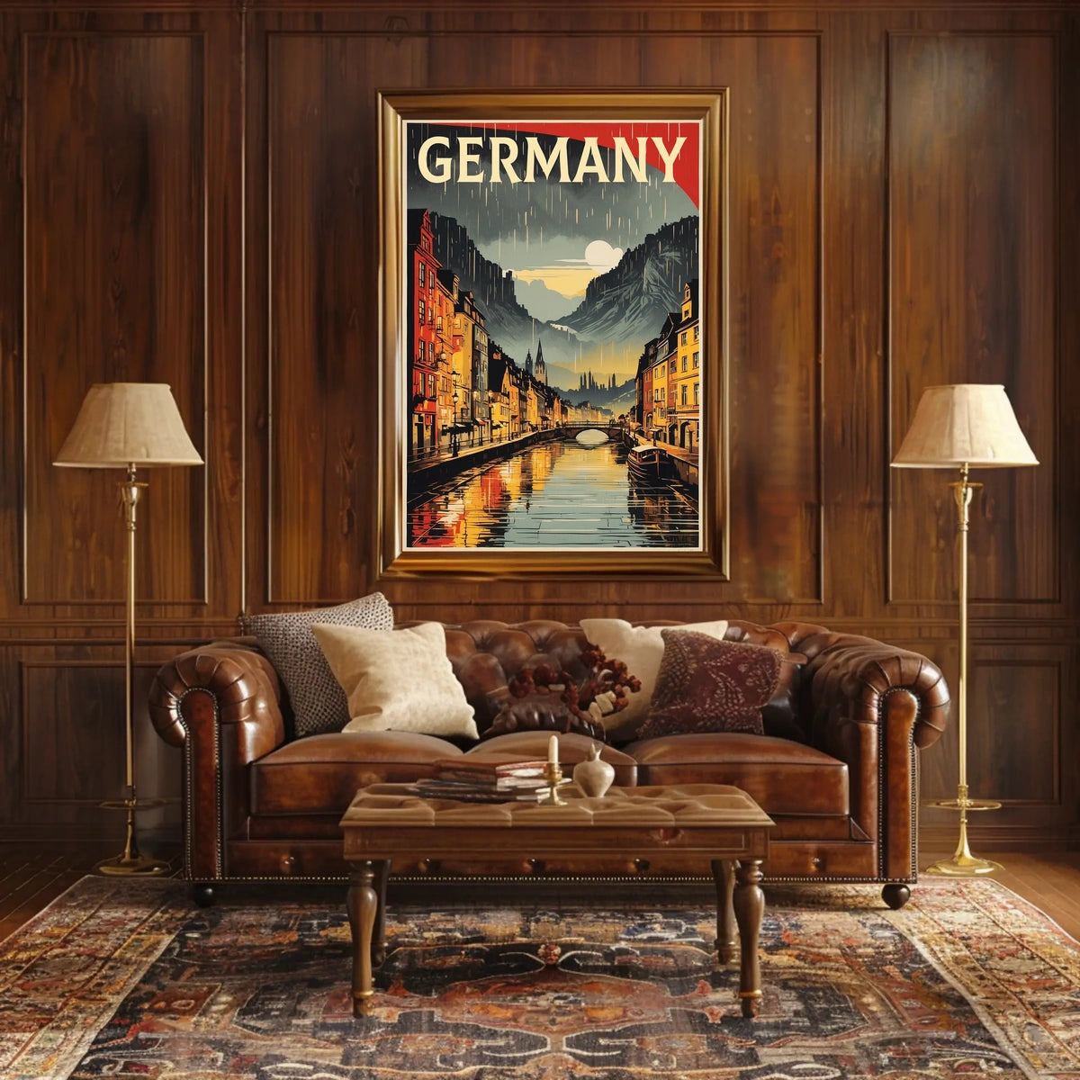 Germany Scenic Rainy Cityscape Poster